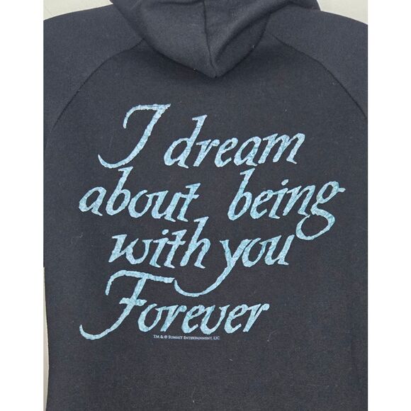Twilight I Dream About Being With You Zip Up Hoodie Size Large Black Runs Small - Picture 4 of 5